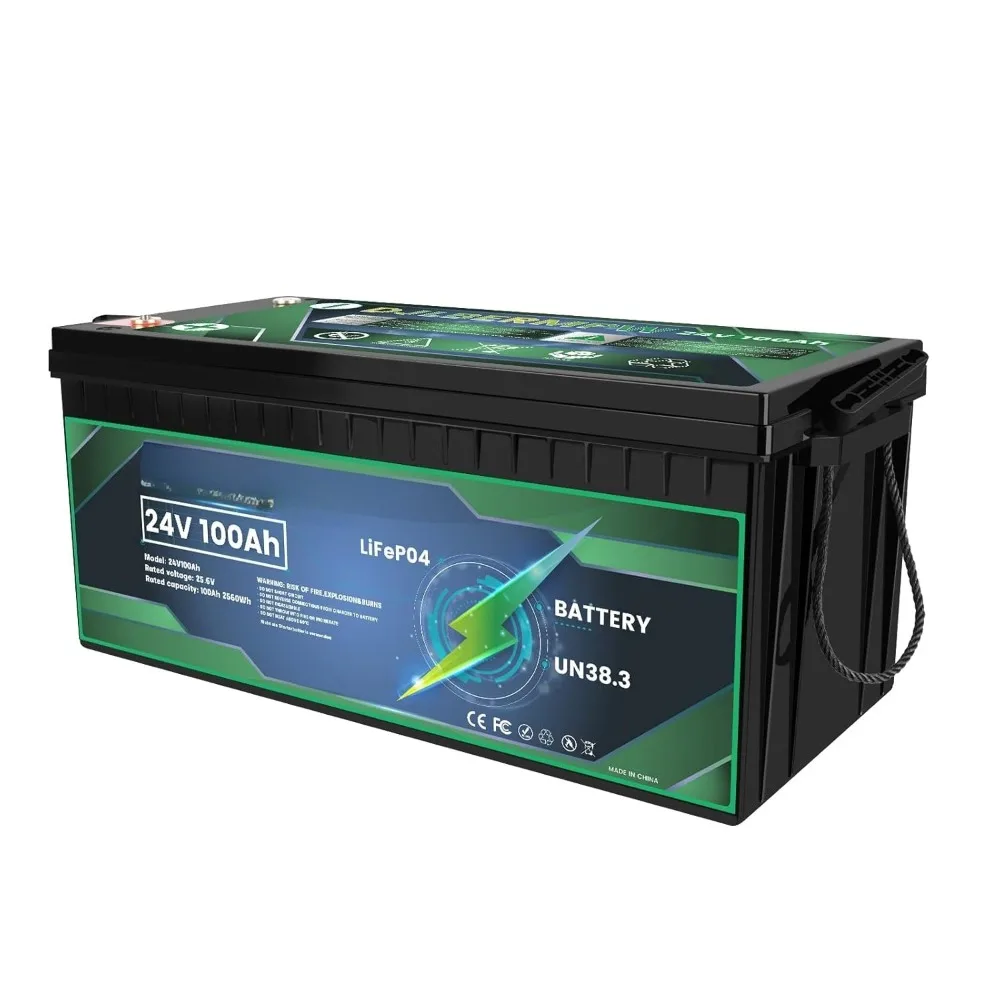 

Литиевая батарея LiFePO4 24В 100Ач, 2560Вт, со встроенной BMS 100А, 4000+ циклов глубокого разряда, на заказ