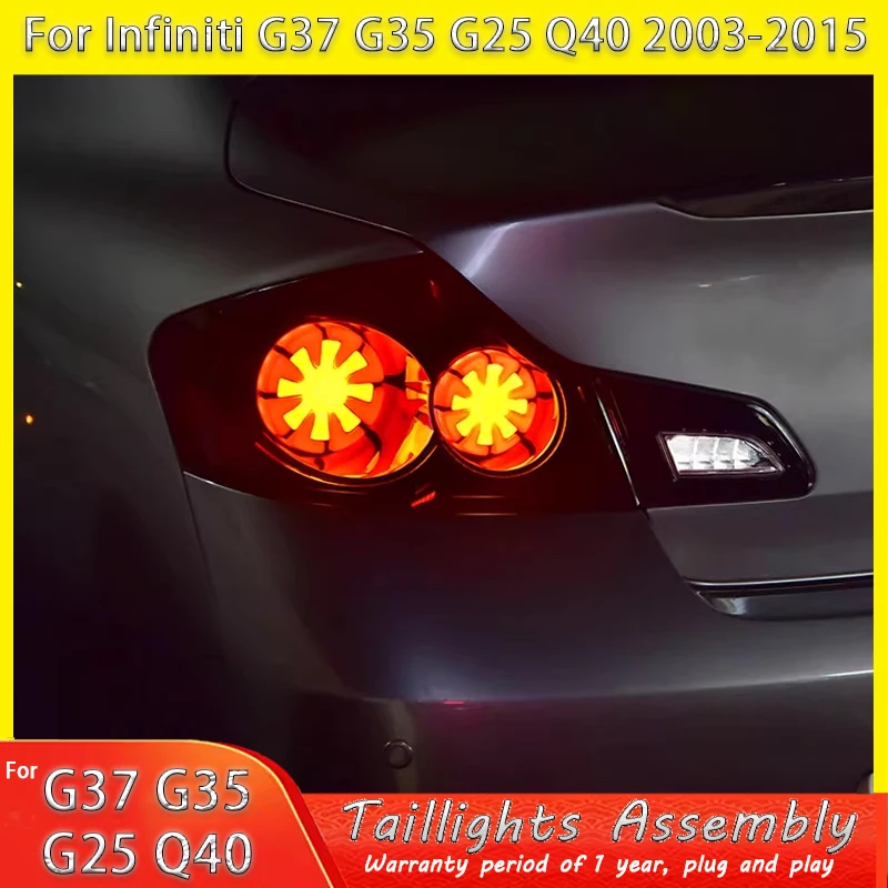 

Автомобильный задний фонарь для Infiniti 2003-2015 G37 G35 G25 Q40, задний ходовой фонарь, тормозной задний динамический указатель поворота, автомобильный задний фонарь