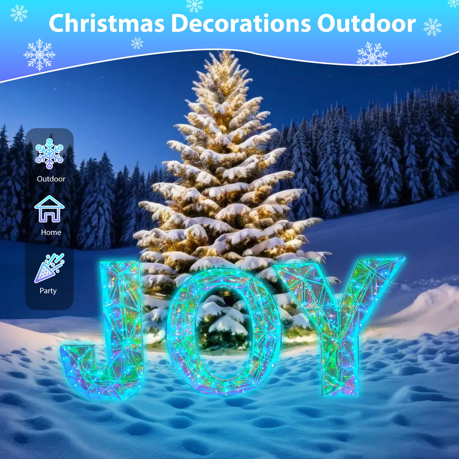 Xmas Outdoor Lighting Decorations - 3 Pieces Outdoor Xmas Decor Letters