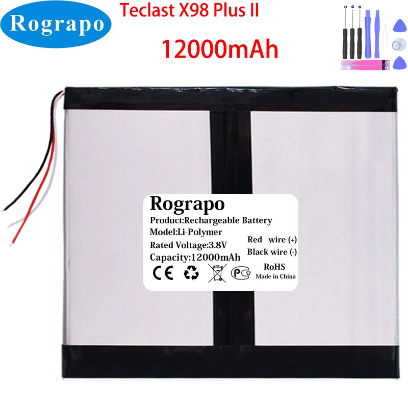 

New 3.8V 12000mAh Laotop Tablet PC Battery For Teclast X98 Plus II X98Plus 2 C2D4 Accumulator 3 Wires Plug