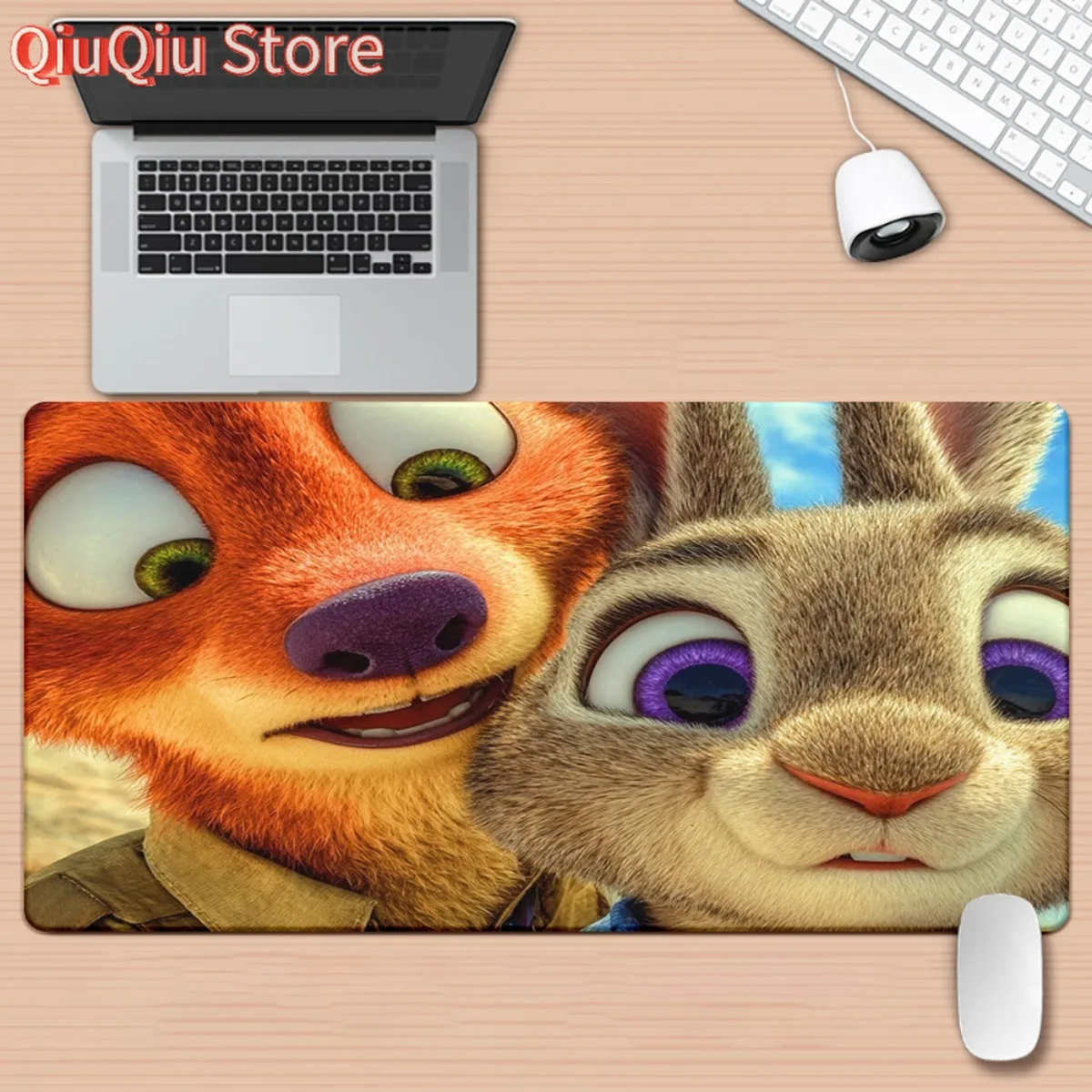 

1pc Disney Zootopia Nick & Judy XXL Desk Pad - HD Printed Gaming Mouse Mat & Keyboard Surface, Multi-Functional Office Computer