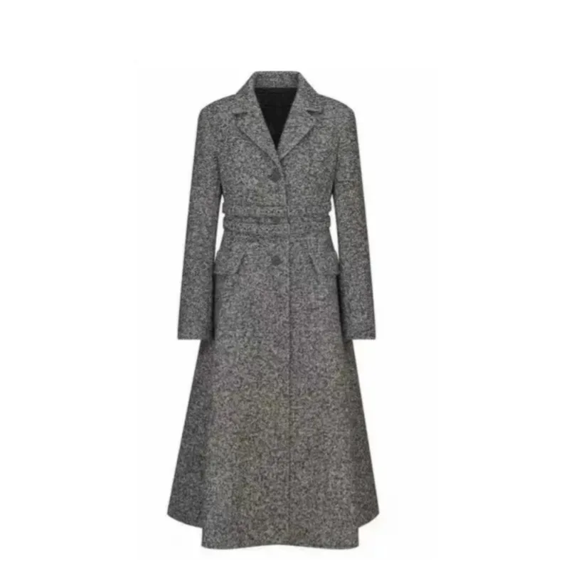 Winter trench coat 90% Real wool  Cashmere coat Regular Pockets Office Lady cultivate one's morality version of top quality  