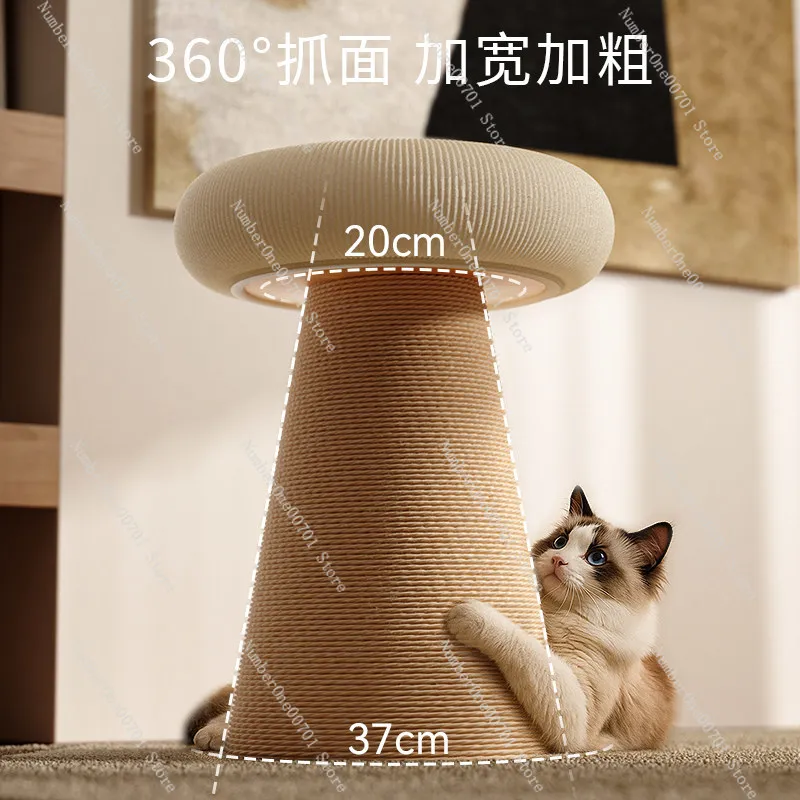 2-in-1 Cat Scratching Post with Sisal Column & Cozy Condo, Space-Saving Small Cat Tree for Kittens & Adult Cats