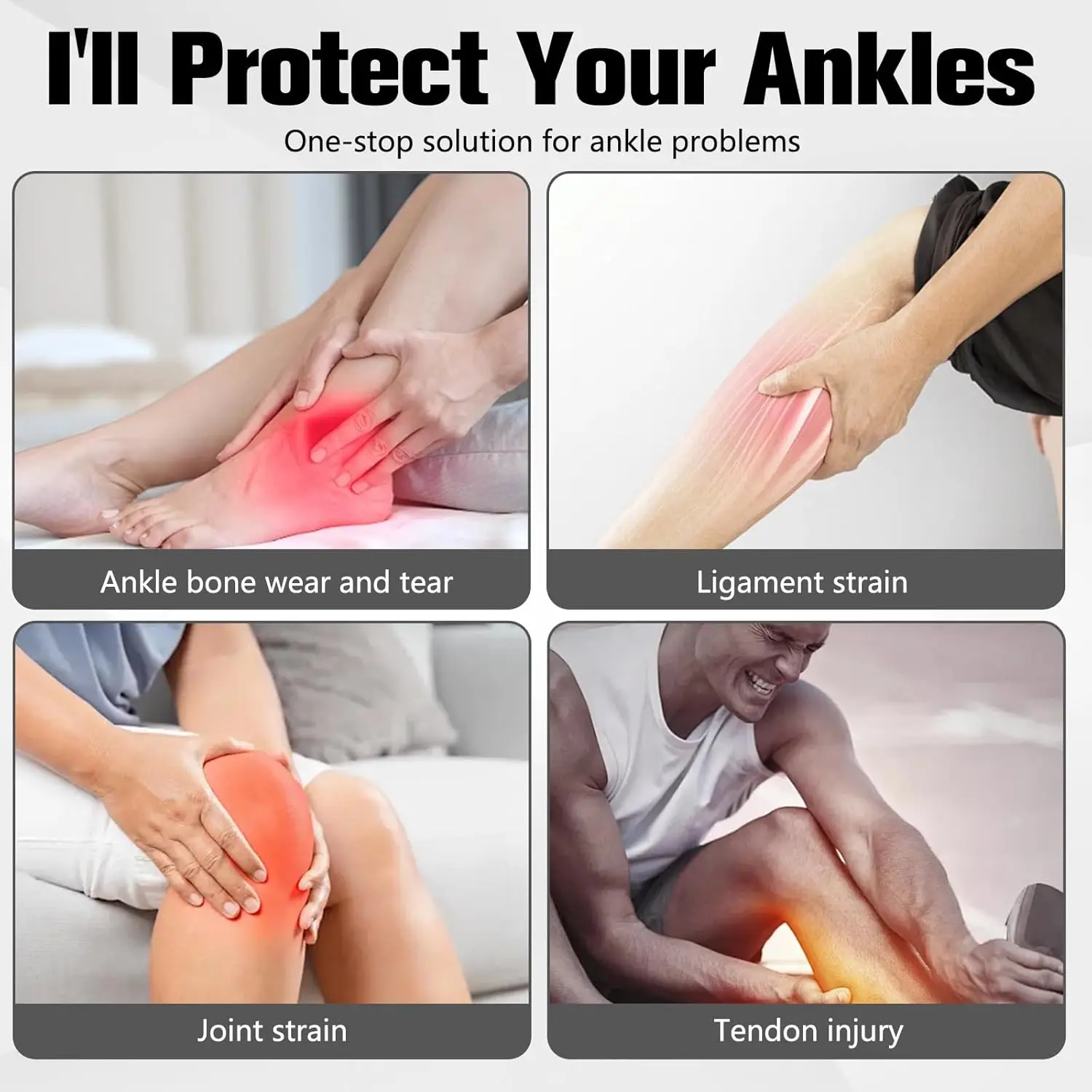 1Pair Thumb Wrist Support Brace & 1Pair Ankle Brace Set Breathable Basic Joint Protection Kit
