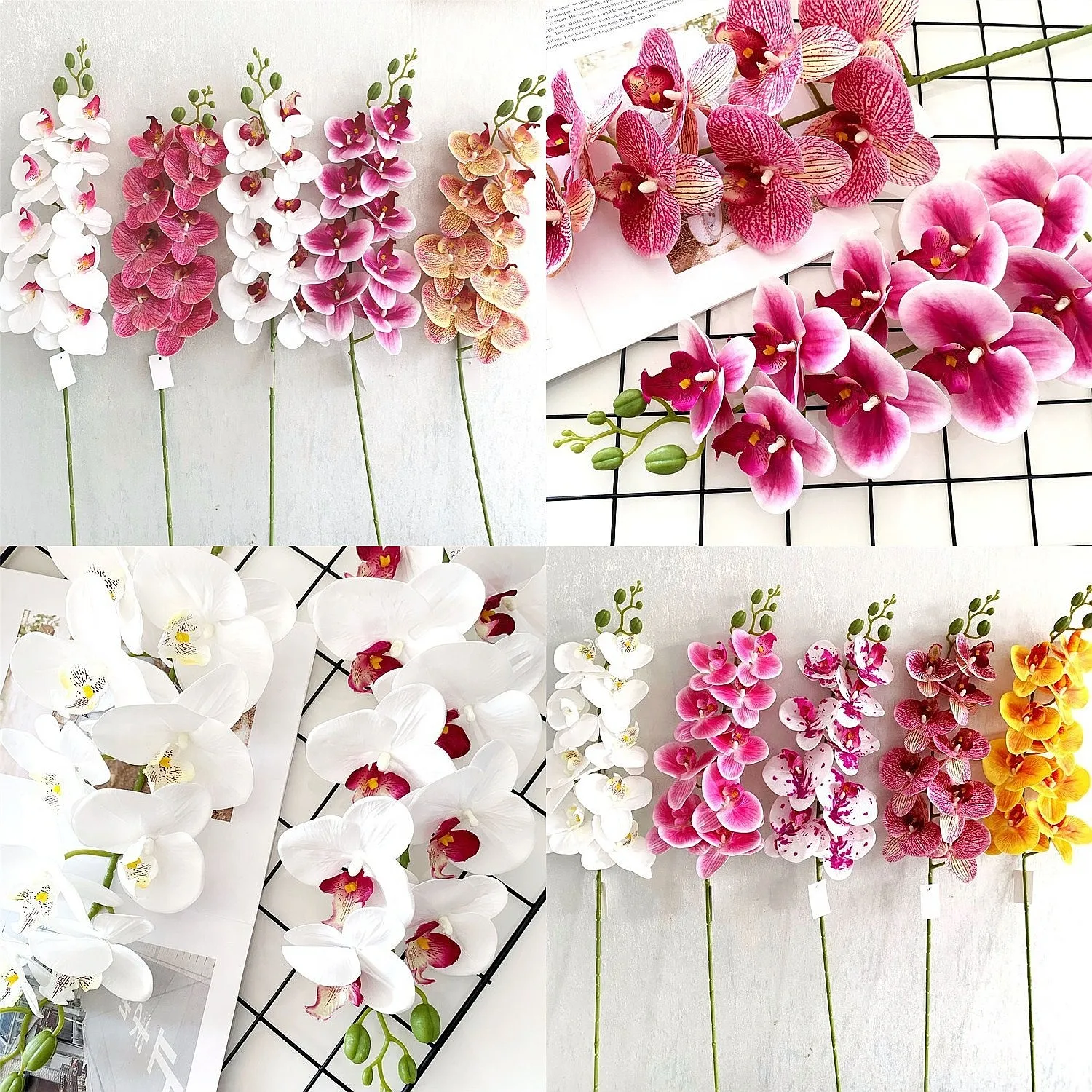 10pc 9 Branches 3D Real Touch Artificial Orchid Flowers for Wedding Decoration