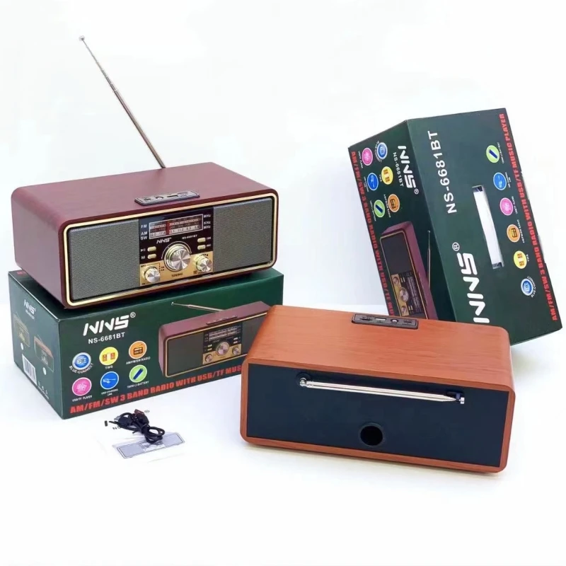 

Wooden FM AM SW Classic Style Portable Speaker Wood Radio Retro Radio 3 BAND RADIO WITH USB TF and Bluetooth Speakers
