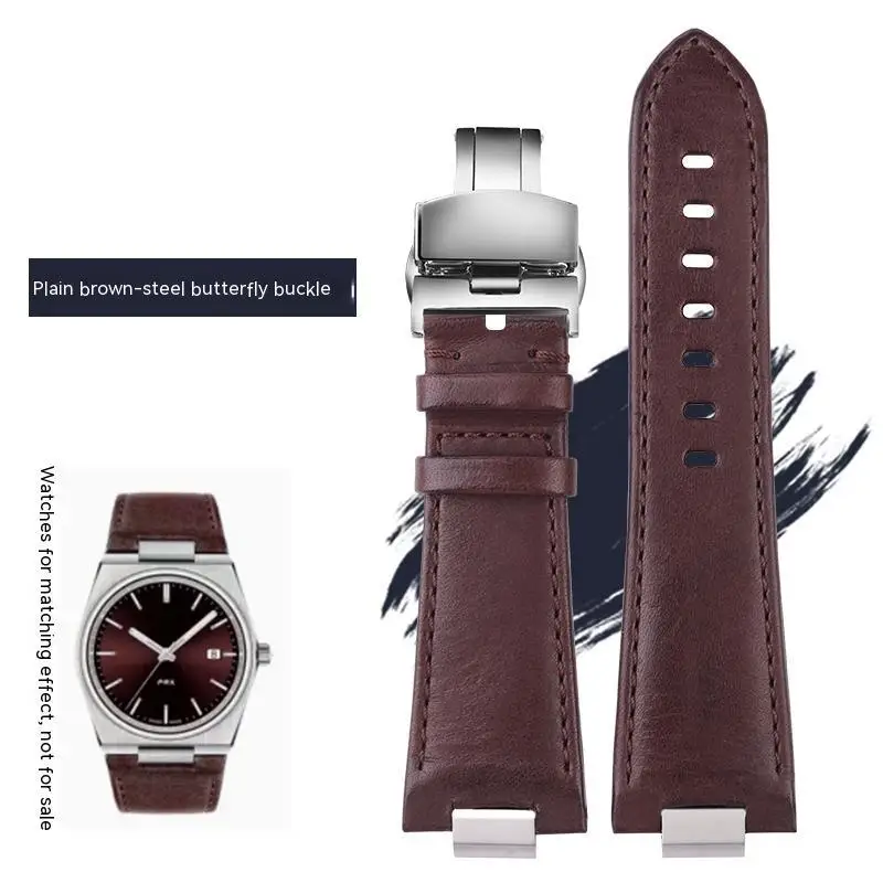 For Tissot 1853 Super Player PRX Series T137.410/T137.407 Genuine Leather Watchband T137 Men's Raised Leather Watch Strap 12mm image 3