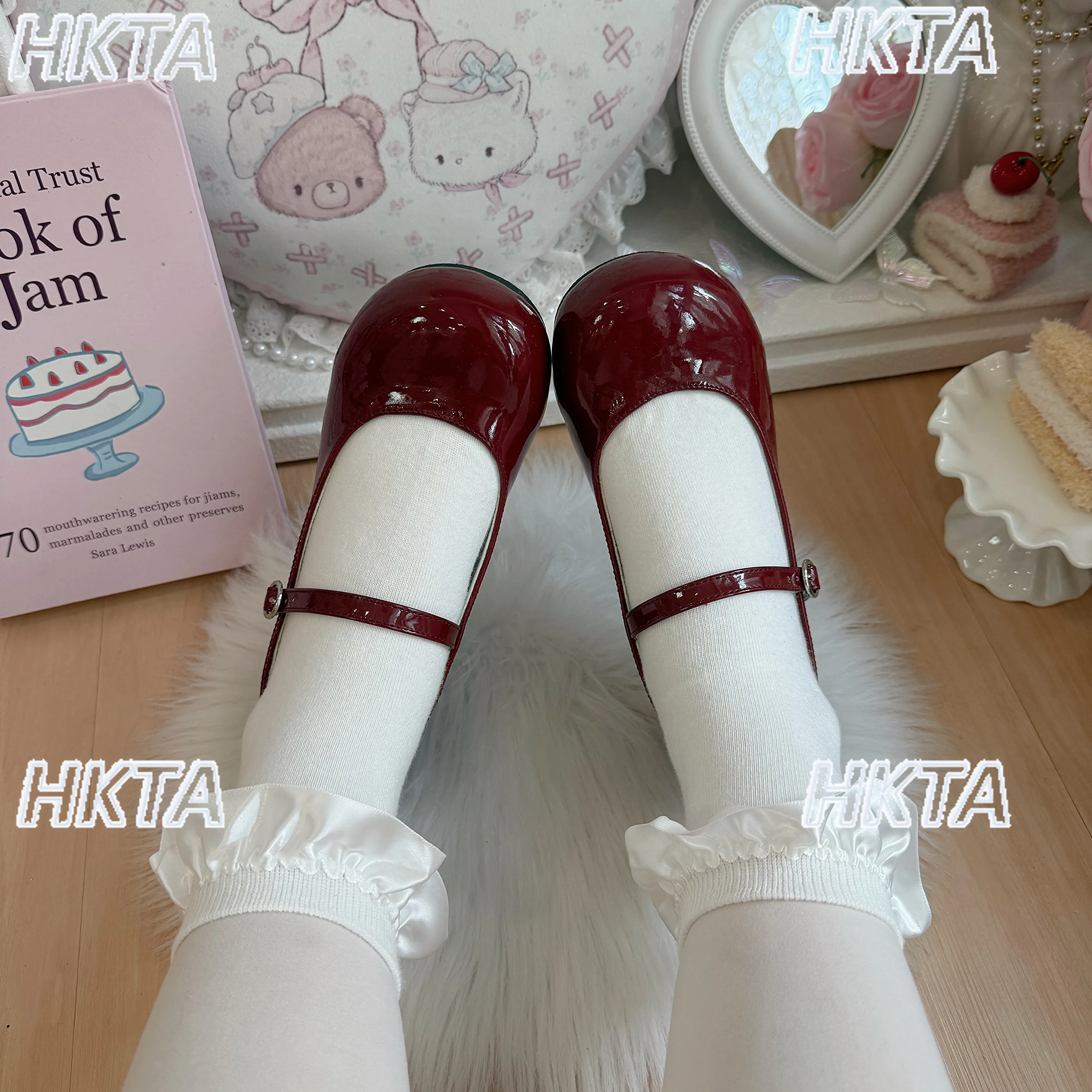 Lolita Schuhe Spitze Quadratischer Absatz - close-up view