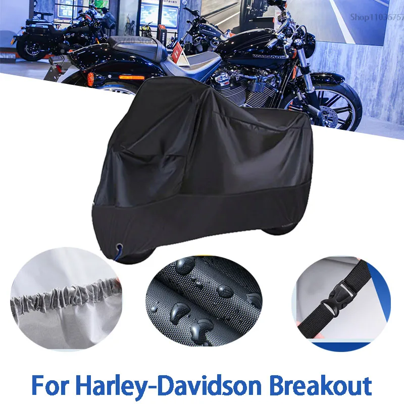 

Motorcycle Full Covers For Harley-Davidson Breakout Car Outdoors Sun Protection Dust No Ear Thickened Oxford Clothcover