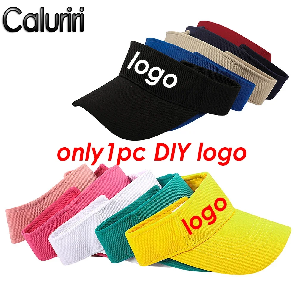 Caluriri Men Women Sun Cap Summer Outdoor Custom Print Logo Text Advertising Hat Unisex Cotton Adjustable Baseball Hat Visor Cap