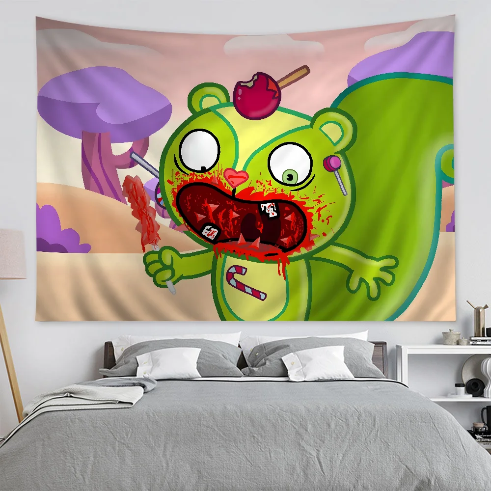 Happy Tree Friends Cartoon Tapestry Home Decoration hippie bohemian decoration divination Home Decor