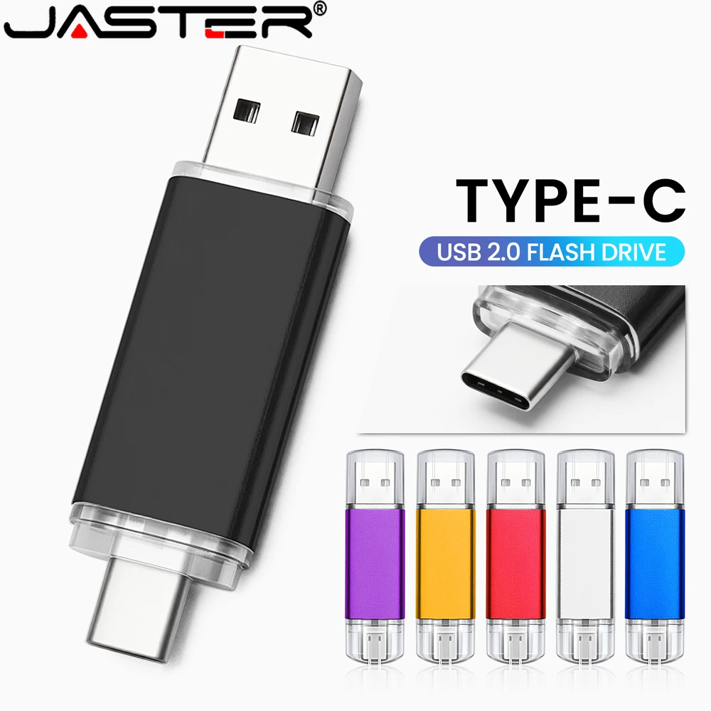 TYPE-C 2in1 USB 2.0 Flash Drives 64GB 32GB Pen Drive Waterproof Memory Stick 16GB 8GB 4GB Business Gift USB Stick for Laptop