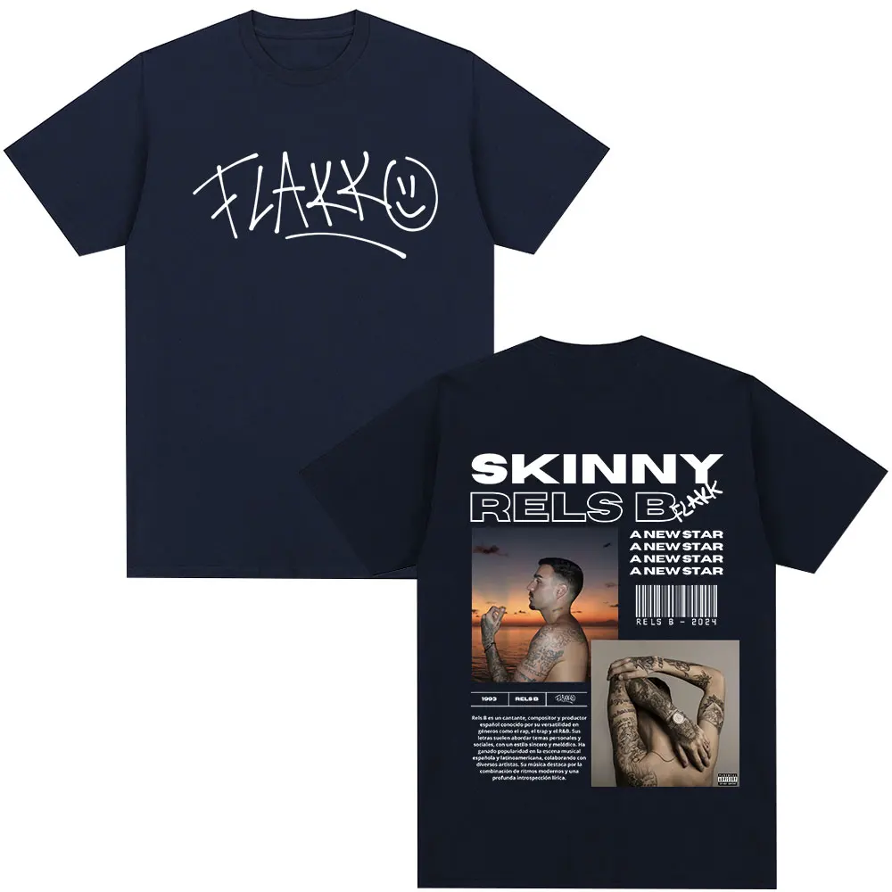 Rapper RELS B Skinny Flakk A New Star Album Merch T-shirt Men Women Clothing Fashion Hip Hop T-shirts Cotton T Shirts Streetwear image 2