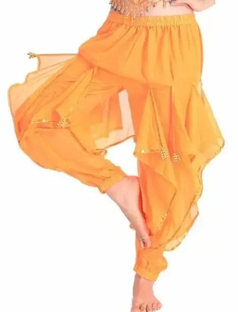 Traje de dança do ventre tribal indiano, calças harém, bloomers para mulheres, calça de dança de chiffon, carnaval, show de palco