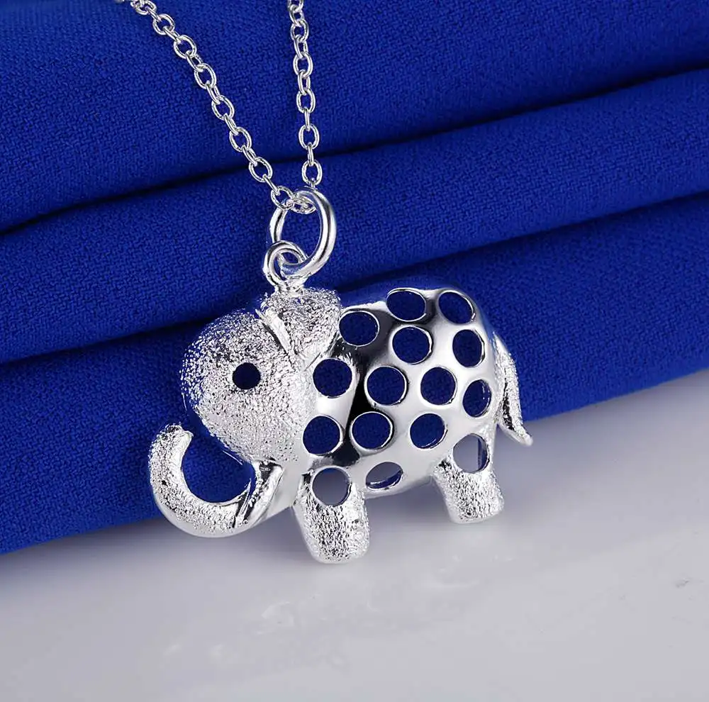 

New 925 Sterling Silver Necklace Elephant Pendant for Women Wedding Jewelry Fine Accessories High Quality Fashion Gifts