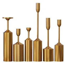 Candle Holders Metal Gold Plated Candlestick Home Room Decor Decors Accessories Wedding Decoration Candles & Holders Maison