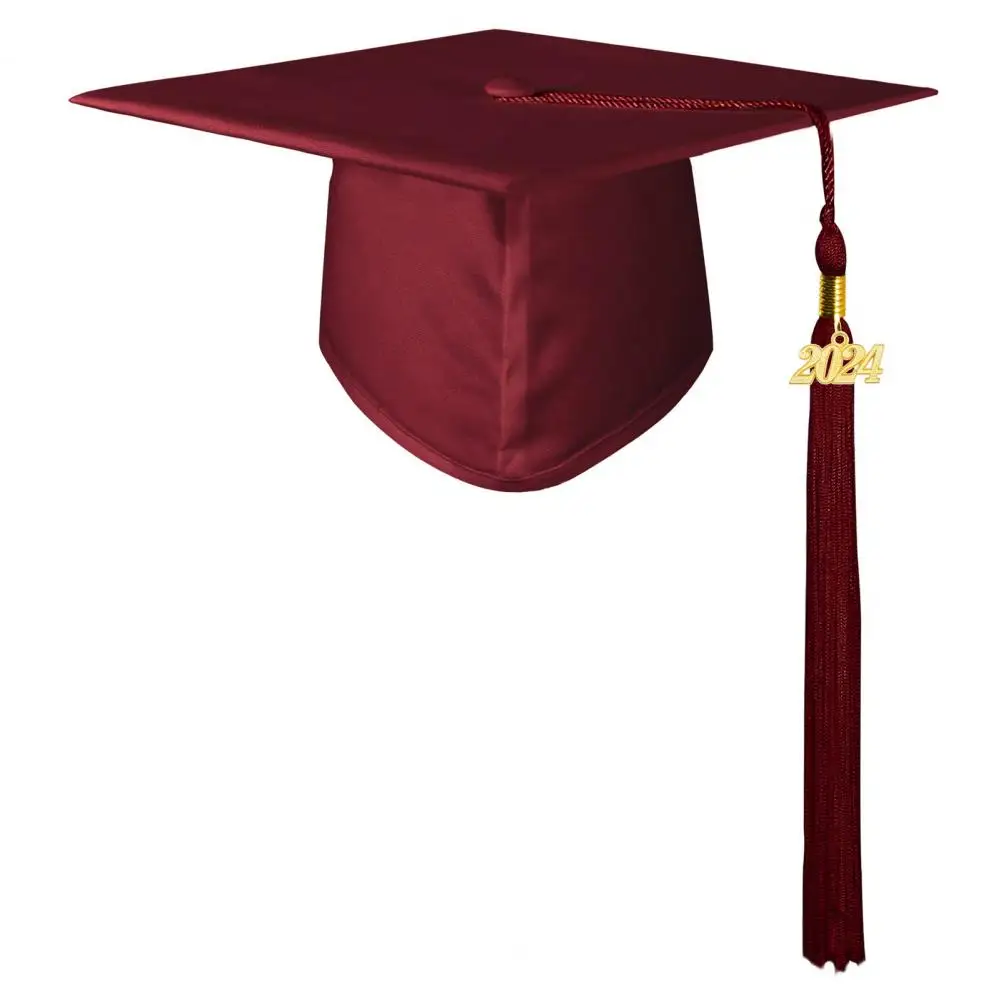 High-quality Graduation Hat High School Bachelor Graduation Hat with Tassel Non-fading Adult Cosplay Prop Solid for Graduates