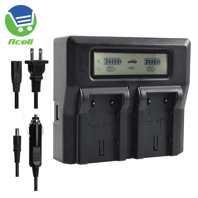 BN-VF823U BN-VF815U LCD Dual Battery Fast Charger For JVC JY-HM95 JY-HM90 JY-HM85 JY-HM70 GY-HM170 HM150 HM100 GS-TD1 Camcorder