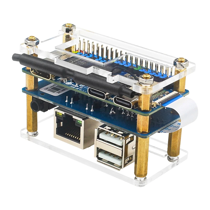 Pomarańczowe etui akrylowe Pi Zero 2 W przezroczysta powłoka pudełko ochronne opcjonalne miedziane radiator do komputer jednopłytkowy OPi Zero 2 W