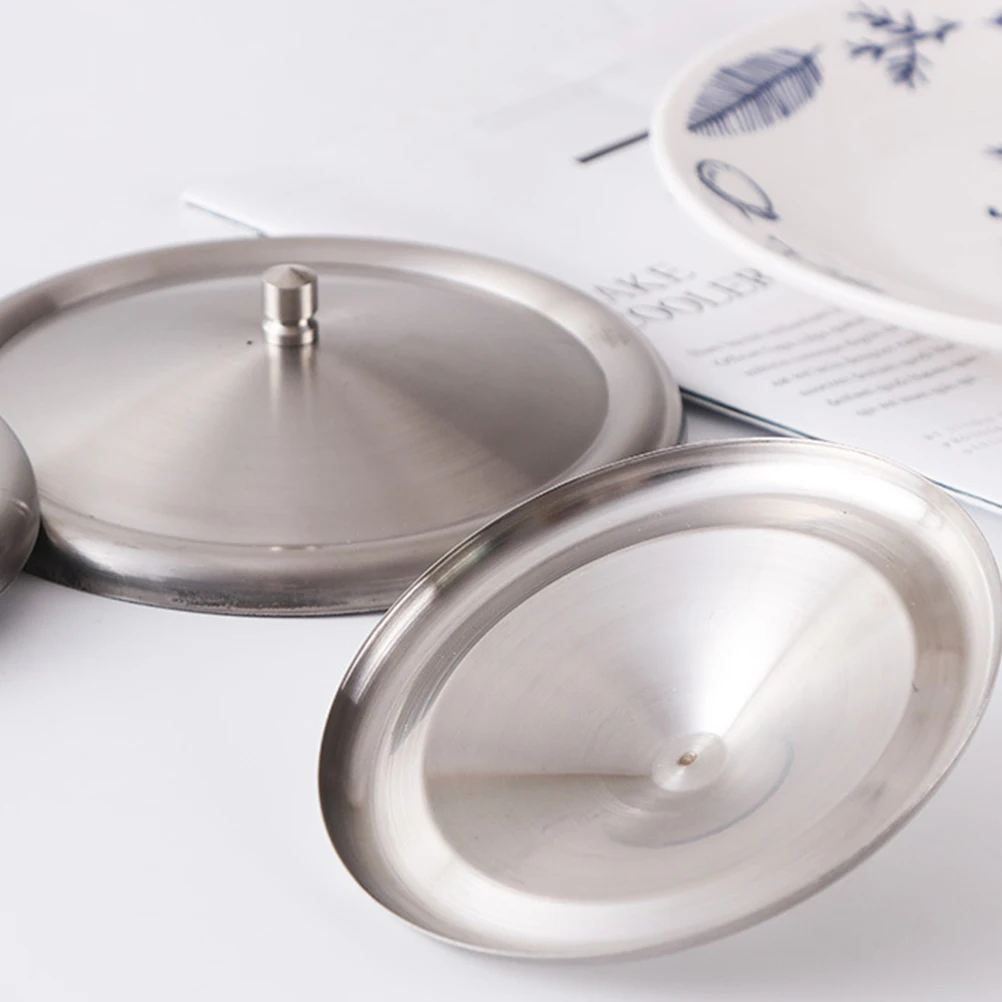 

6Pcs Curved Edge Stainless Steel Cup Lids Heat Preservation Covers Excellent Sealing Insulated Beverage Containers