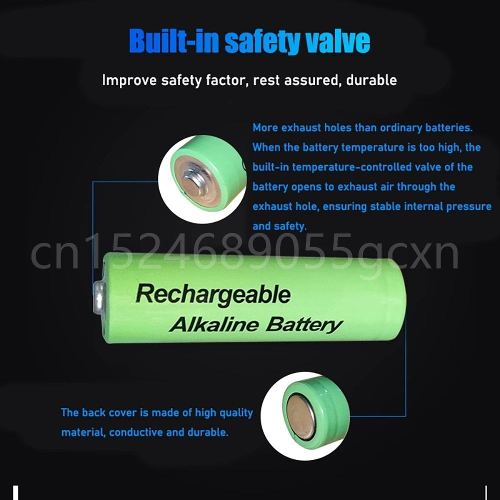 1-2 قطعة العلامة التجارية الجديدة AA بطارية قابلة للشحن 3000mah 1.5V بطارية قلوية جديدة قابلة للشحن للضوء Led لعبة Mp3