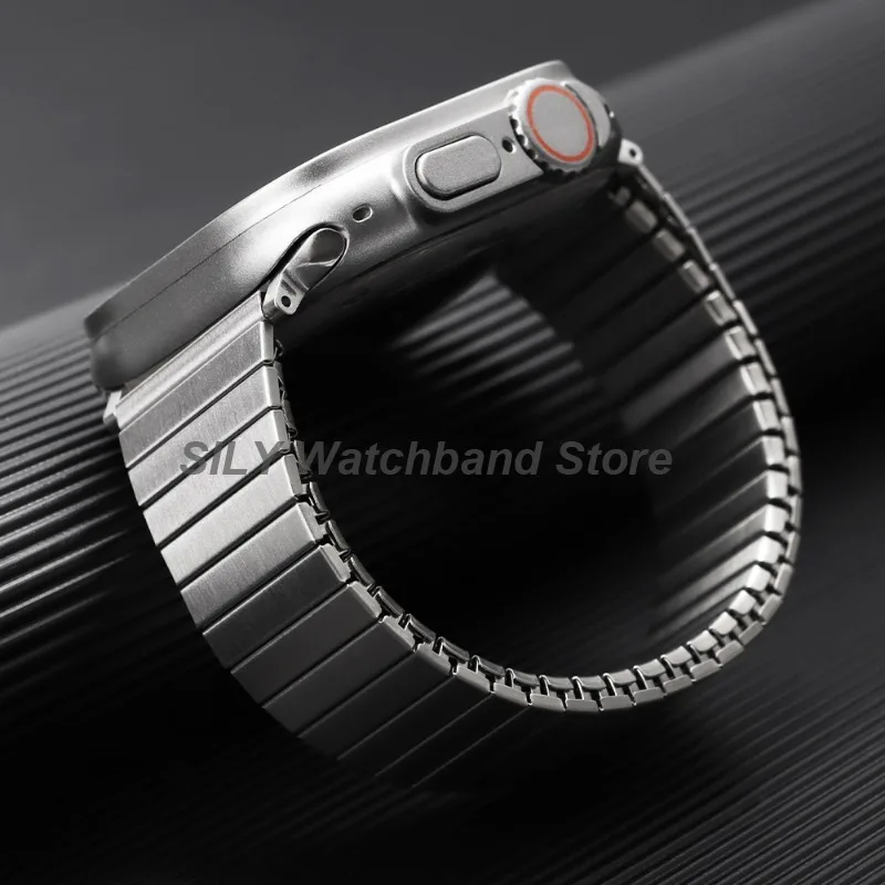 for Iwatch 7 6 SE 5 4 8 Men Women Stainless Steel Elastic Straps Bracelet  for Apple Watch Band 40/44/45/41/49/42/38mm Wristbelt