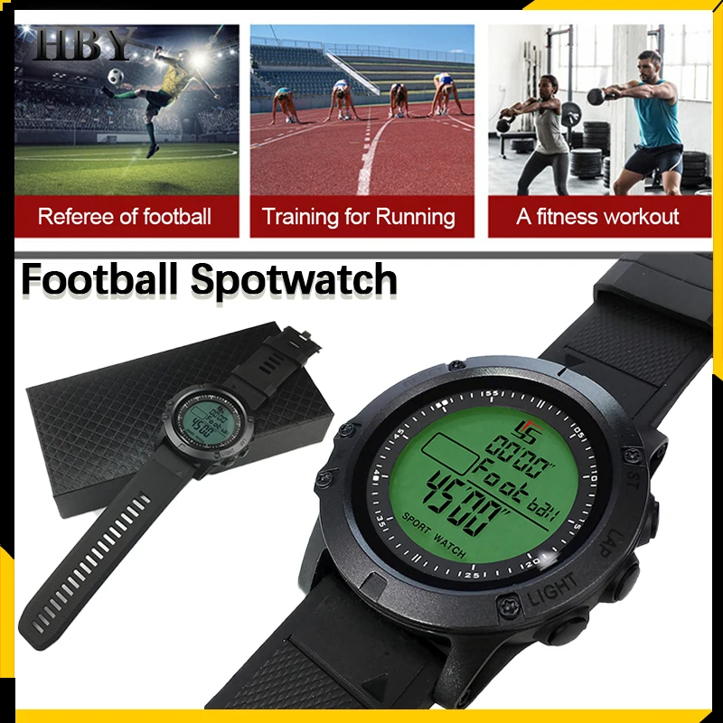 Digital Sport Stopwatch Soccer Referee Timer LCD Multifunctional Chronometer with Backlight Portable Mute Wrist Countdown Timer