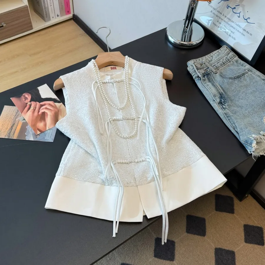 Handmade Chinese Style Reformed National Trend Small Stand Collar High End Sequin Jacket Top Women's Fashion Tang Costume