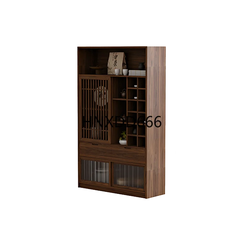 

New Chinese solid wood Bogu rack living room black walnut rack