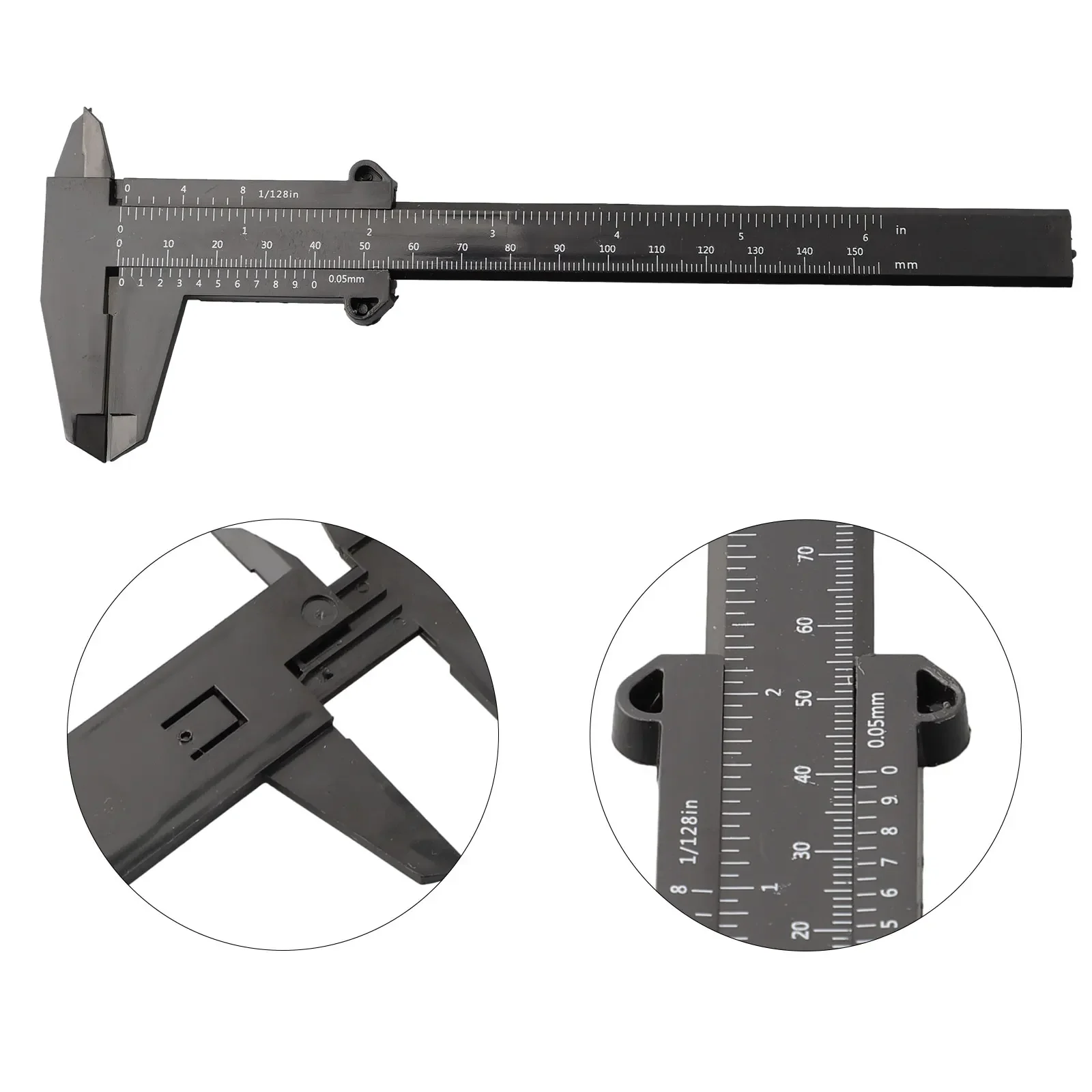 0-150mm Vernier Calipers Double Rule Scale Plastic Ruler For Jewelry Measurement School Student Measuring Tools Hand Tool