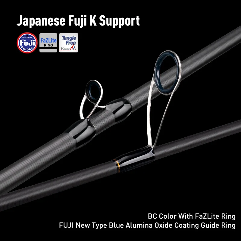 Imagem -06 - Reino-fuji Casting Vara de Pesca de Giro Alto Carbono Isca Rod Anel Fuji Assento Fuji Reel Bass Pike f xf hf Ação