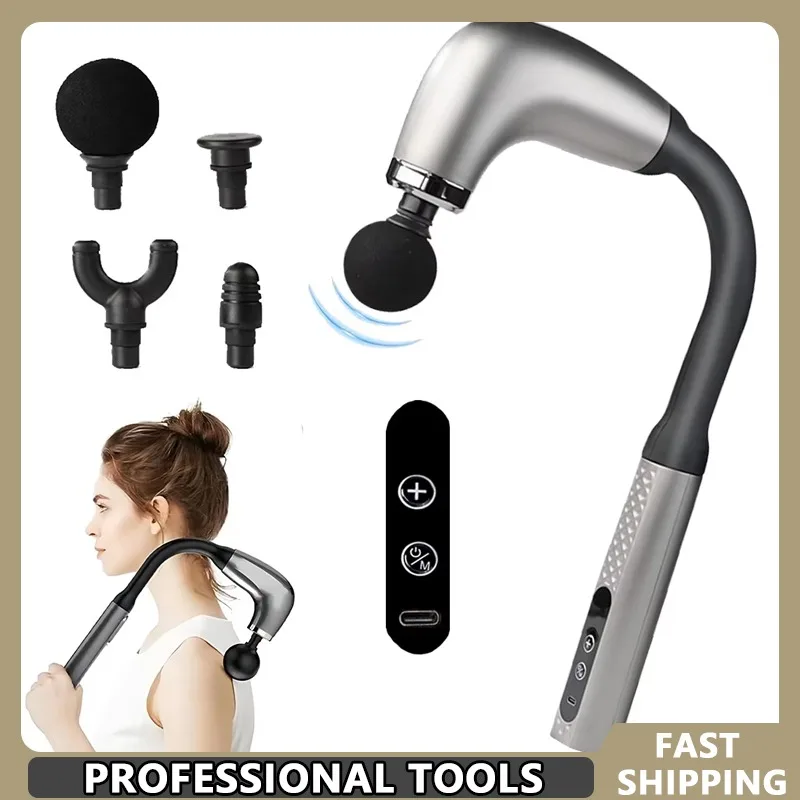 

For Self-assist Massage of the Upper and Lower Back Muscle Relaxation and Massage Done Fascia Gun with Extended Handle and Elbow