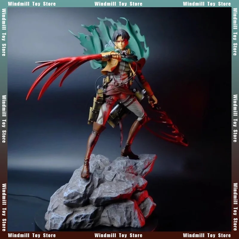 

36cm GK Battle EditionLevi Ackerman Ryochen Mikasa Commander Ackman Double-head Sculpted Figure Model Room Decoration Collection