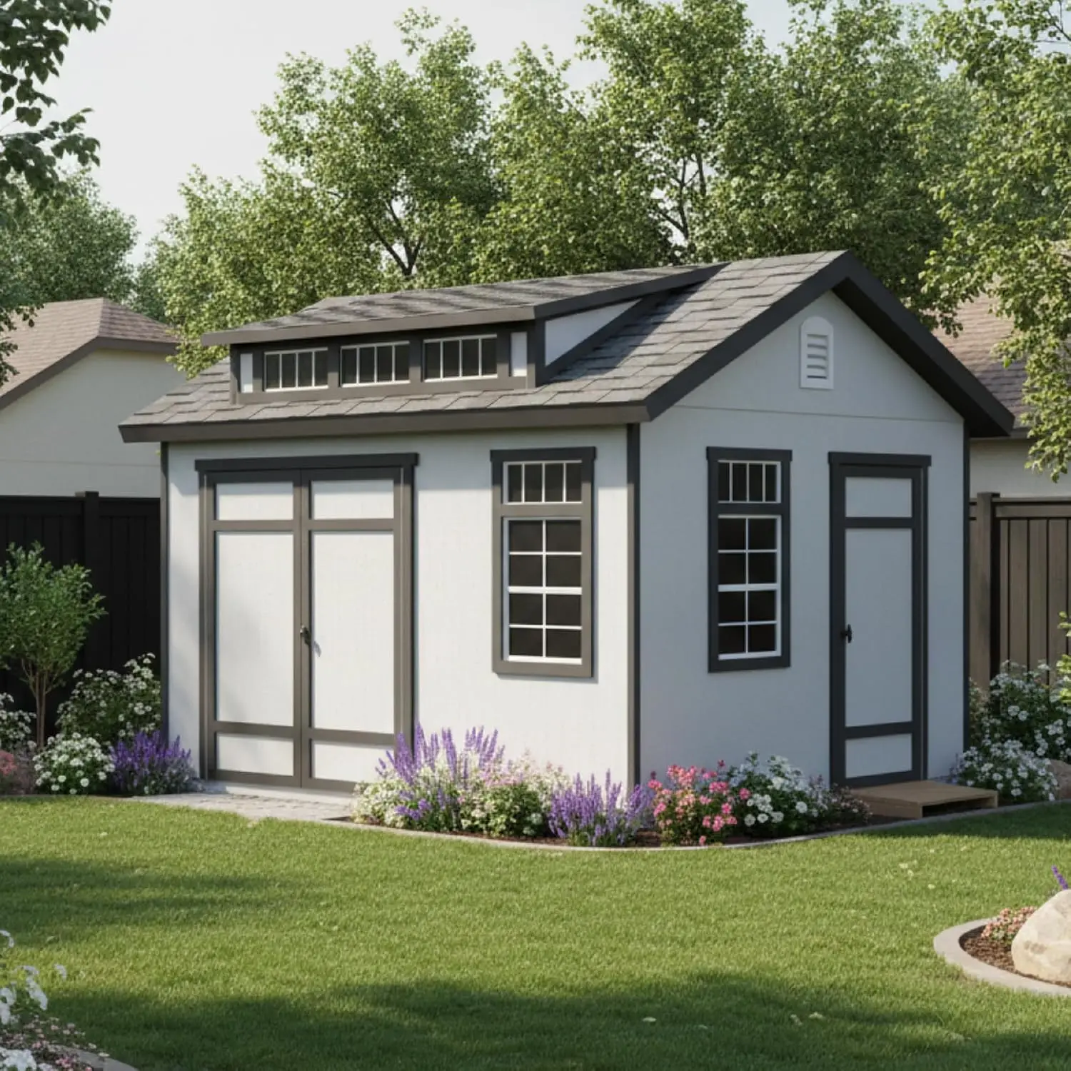 12x10 DIY Wooden Storage Shed with Floor Kit Outdoor Backyard Garden Tool House, Customized