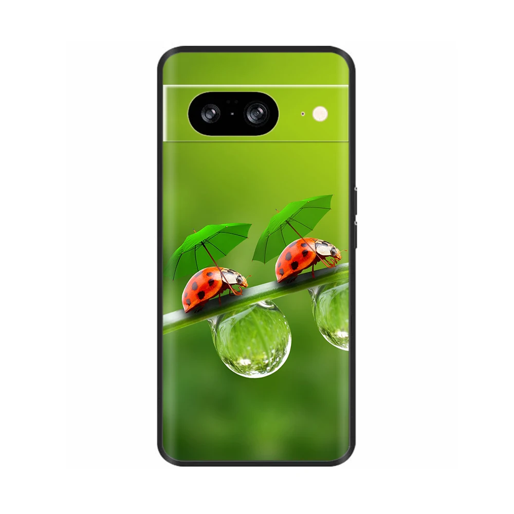 حافظة لهاتف جوجل بيكسل 8A Pixel8 8 Pro فاخرة سوداء ناعمة من السيليكون بولي يوريثان غطاء هاتف ممتص للصدمات لهاتف جوجل بيكسل 8 PRO Pixel8A