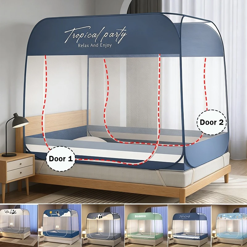Mosquito Net Bed,Portable Pop Up Mongolian Mosquito Net with Bottom,for Bedroom Camping,Folding Portable Design for Baby Adults