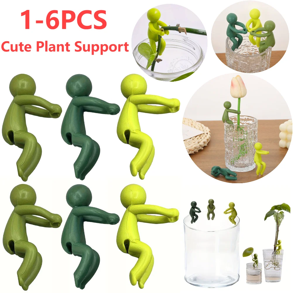 6 PCS Cute Plant Stand Plastic Plant Support Pile Greenhouse Arrangement Fixed Rod Indoor Flower Plant Vine Climbing Bracket