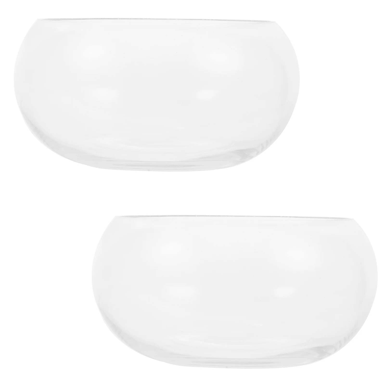 

2Pcs Round Glass Hydroponic Container Transparent Fish Bowl Desktop Vase for Home Office Flower Decoration Fish Bowl