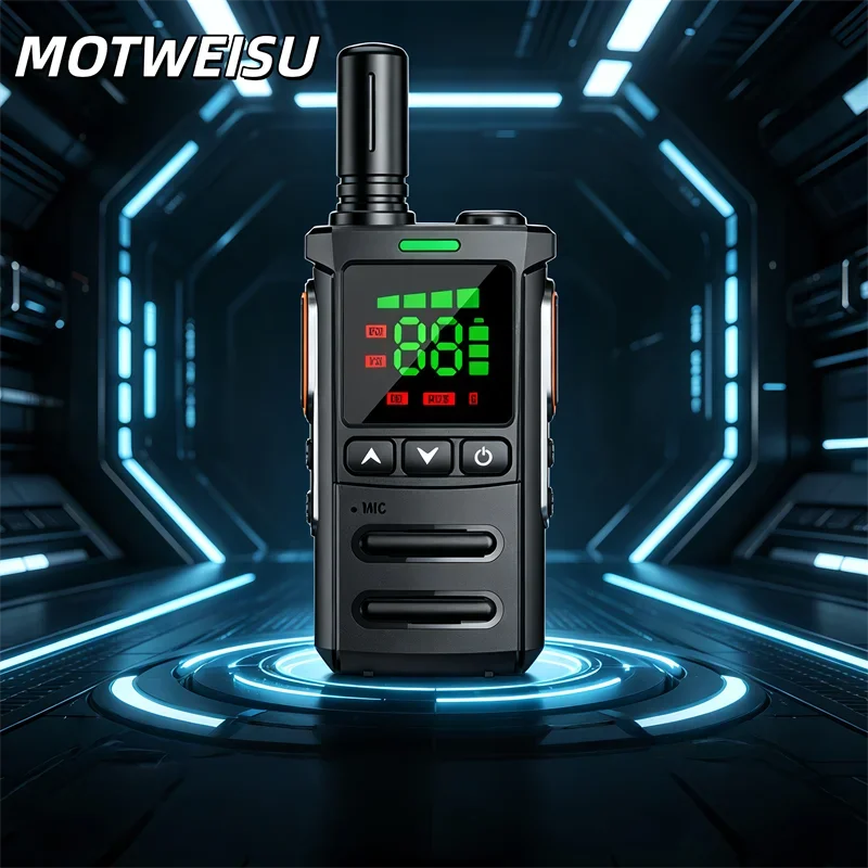 

Walkie Talkie Long Range LED Display Two Way Radio Built-in Flashlight Noise Cancelling Rechargeable Multi Channel Clear Sound