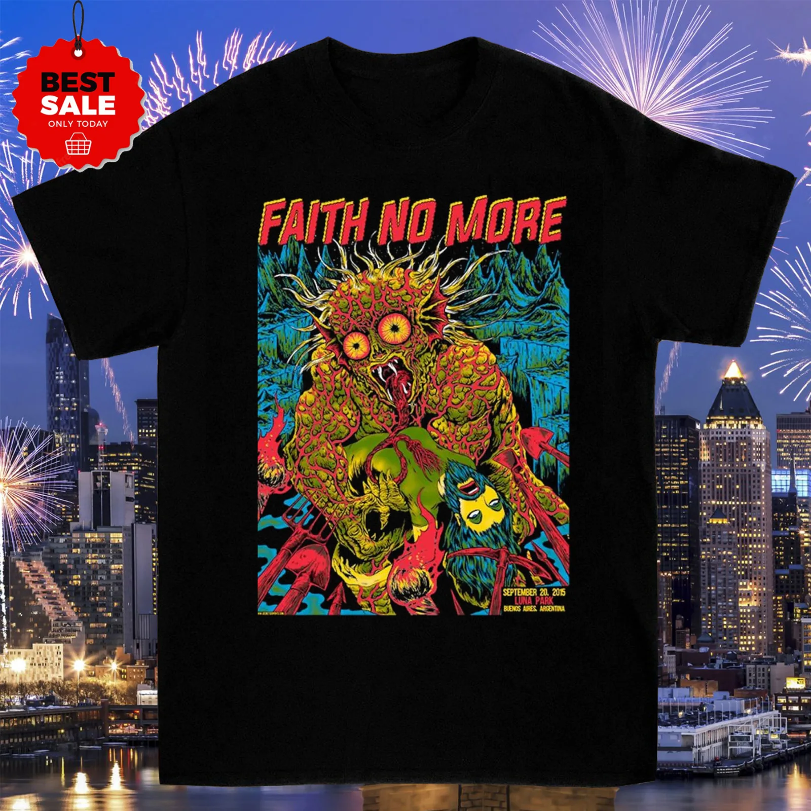 Faith No More Buenos Aires 2015 Silkscreened T Shirt S-4XL EE923