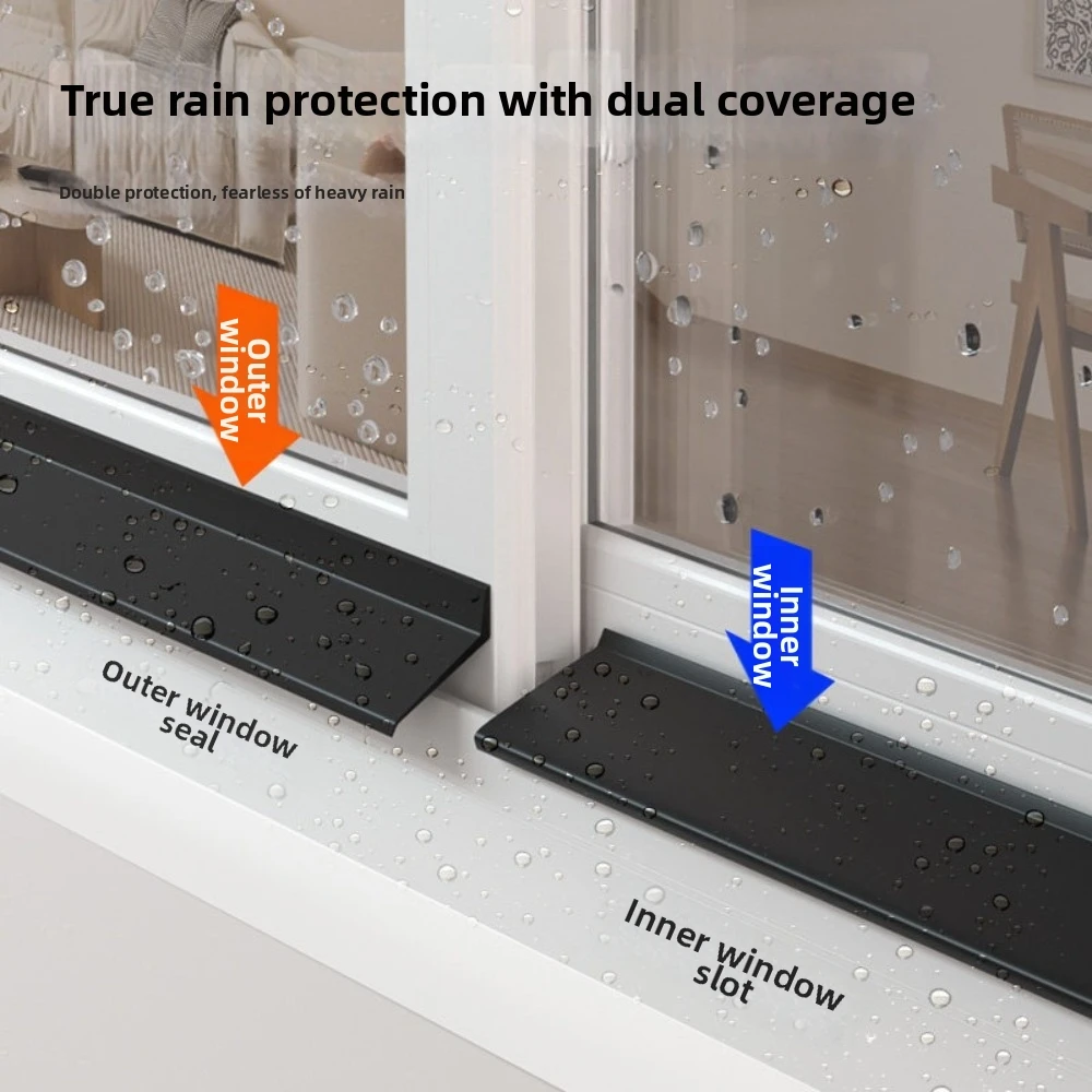 Effective 50mm Window Drip Strip Water Blocking Adhesive Backing Door Window Seal Flexible Rain Weather Strip Home Use