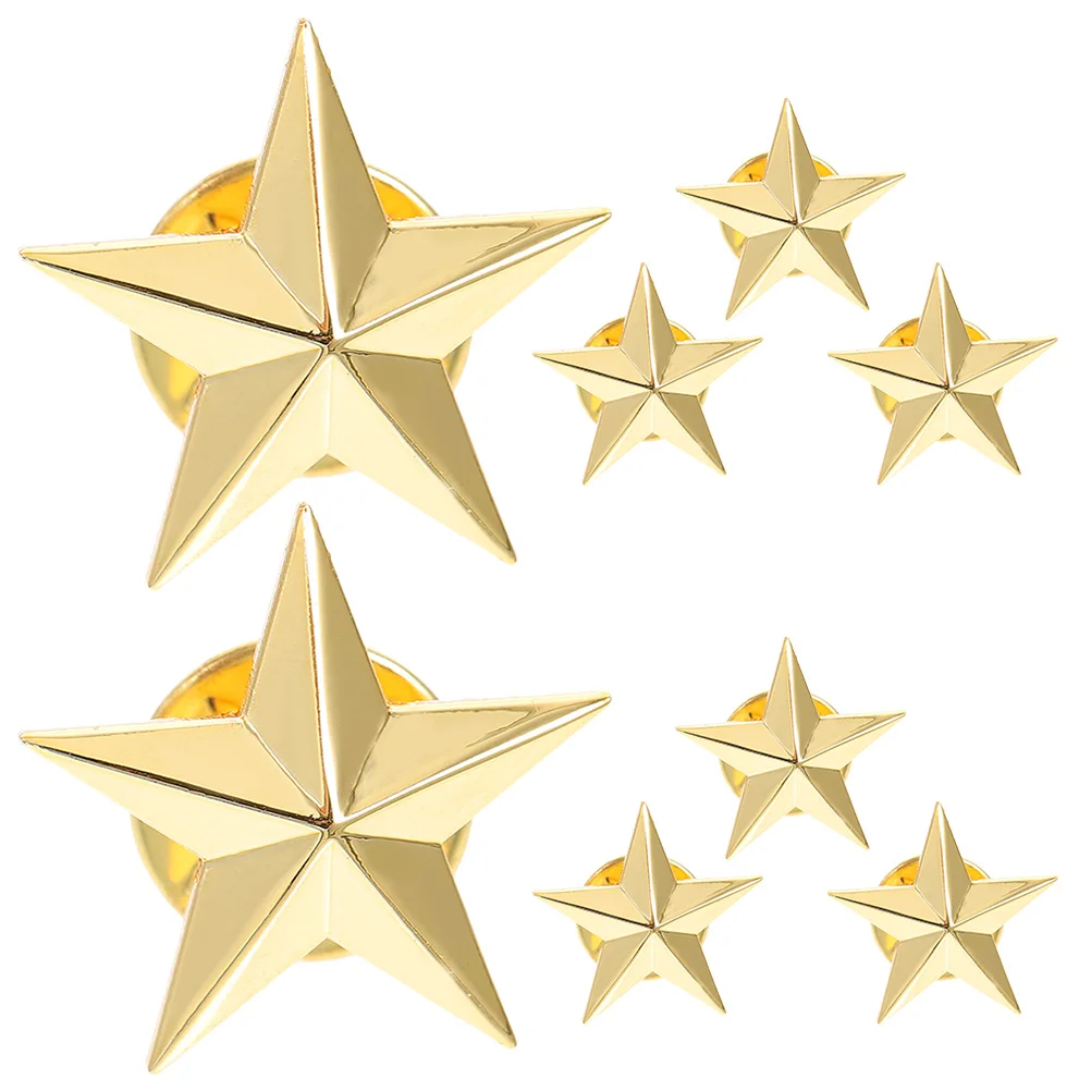 

8 Pcs Pentagram Badge Pin Aesthetic Clothing Brooch Women Veterans Day Star Funny Clip Hat Pins