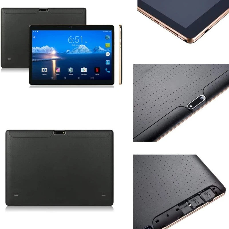 Built In GPS 10.1 INCH 2G/3G/4G Phone Call Tablet Android 9.0 MT6580 Quad Core 2GB RAM 32GB ROM Type-C 6000mAh Sim Cards * 2