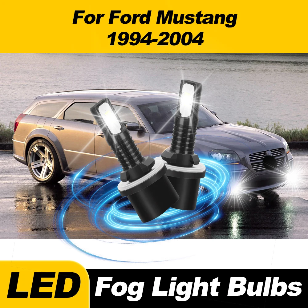

2Pcs 20000LM Super Bright Fog Lights 12V 60W Car Fog Lamps 6000K White For Ford Mustang 1994-1998 1999 2000 2001 2002 2003 2004