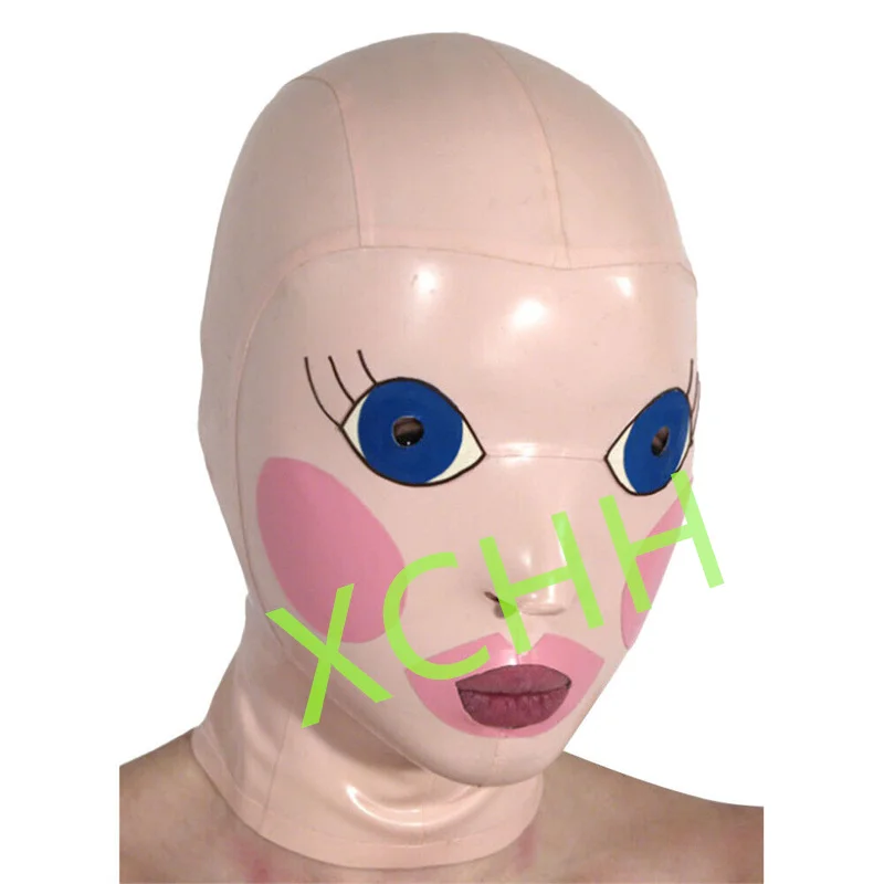

Маска из латекса ручной работы с задней застежкой-молнией, сексуальный фетиш-аксессуар, головной убор, индивидуальный пошив для костюма на Хэллоуин или косплея