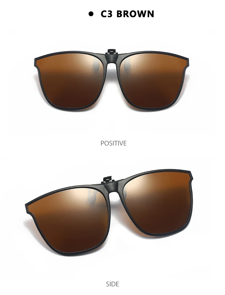 Polarisierte Clip Auf Sonnenbrille Männer Auto Fahrer Brille Nachtsicht Gläser Anti Glare Vintage Quadratische Gläser Oculos – Detail 12