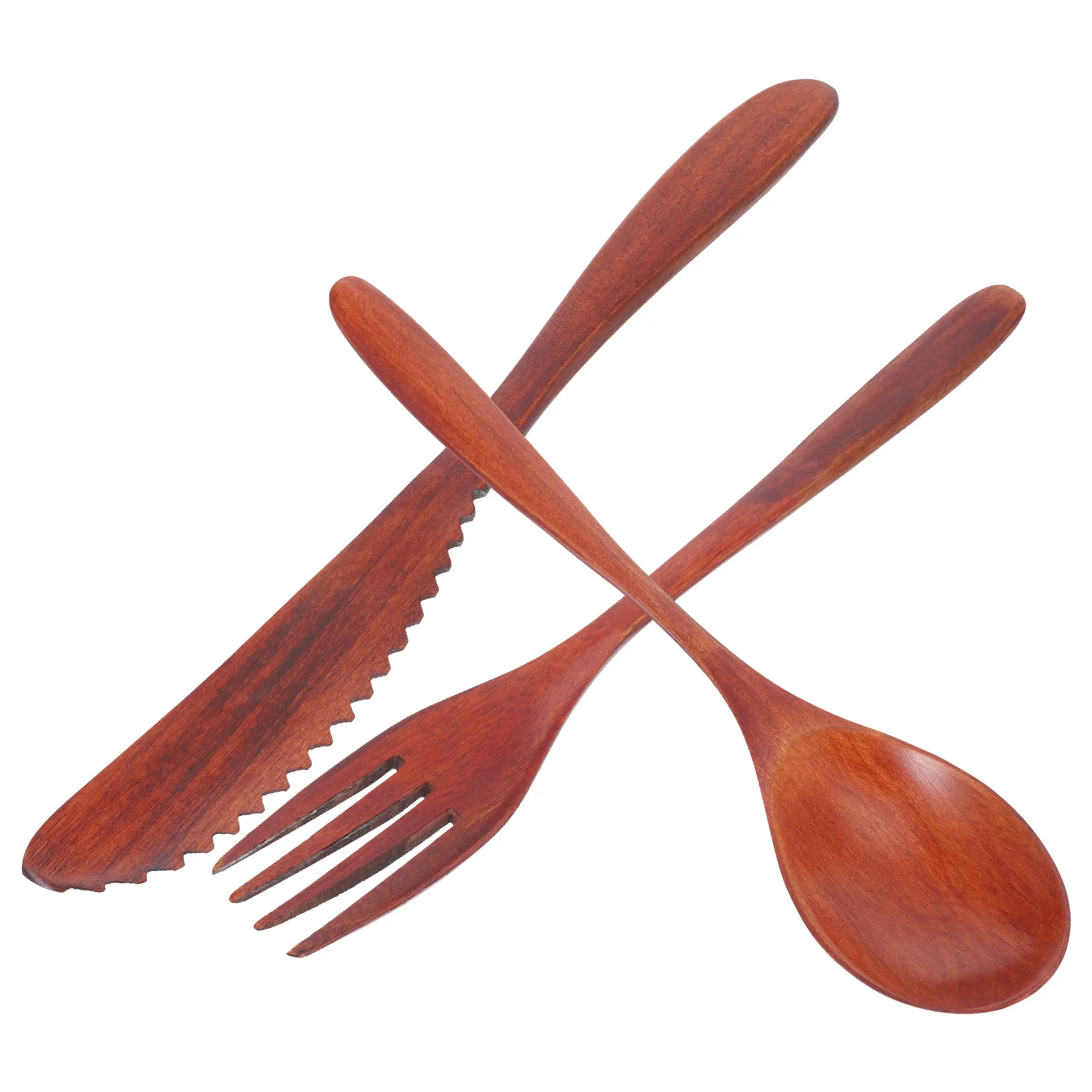

3pcs Wooden Tableware Set Japanese Style Spoon Fork Kit Acacia Use Fine Craftsmanship Lightweight Reusable Eco