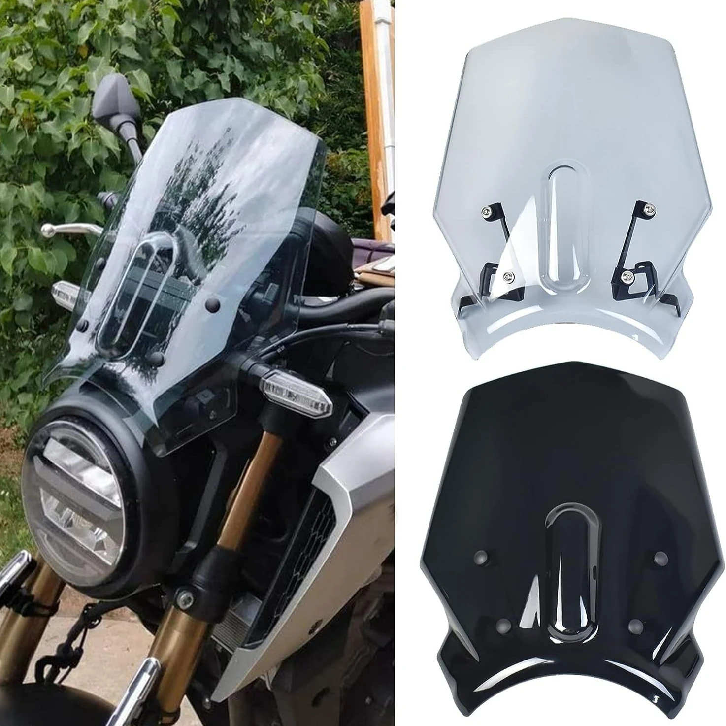 

Motorcycle Windscreen Windshield Wind Shield Deflectors Bracket For HONDA CB125R CB250R CB300R NEO Sports Cafe 2018-2023