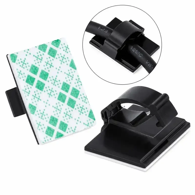 Stickable Clips Double-sided Tape Adhesive Cable Wire Clips Cable Management Wire Cable Holder Clamps Cable Tie Holder