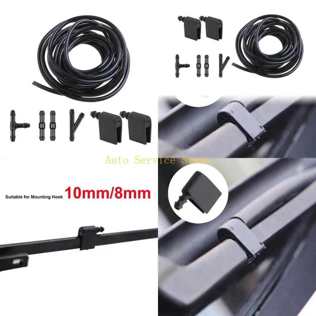 

462A Front Windshield Wipers Arm Washer Nozzles Unit with Hoses Pipe for Sprinter Sprinter